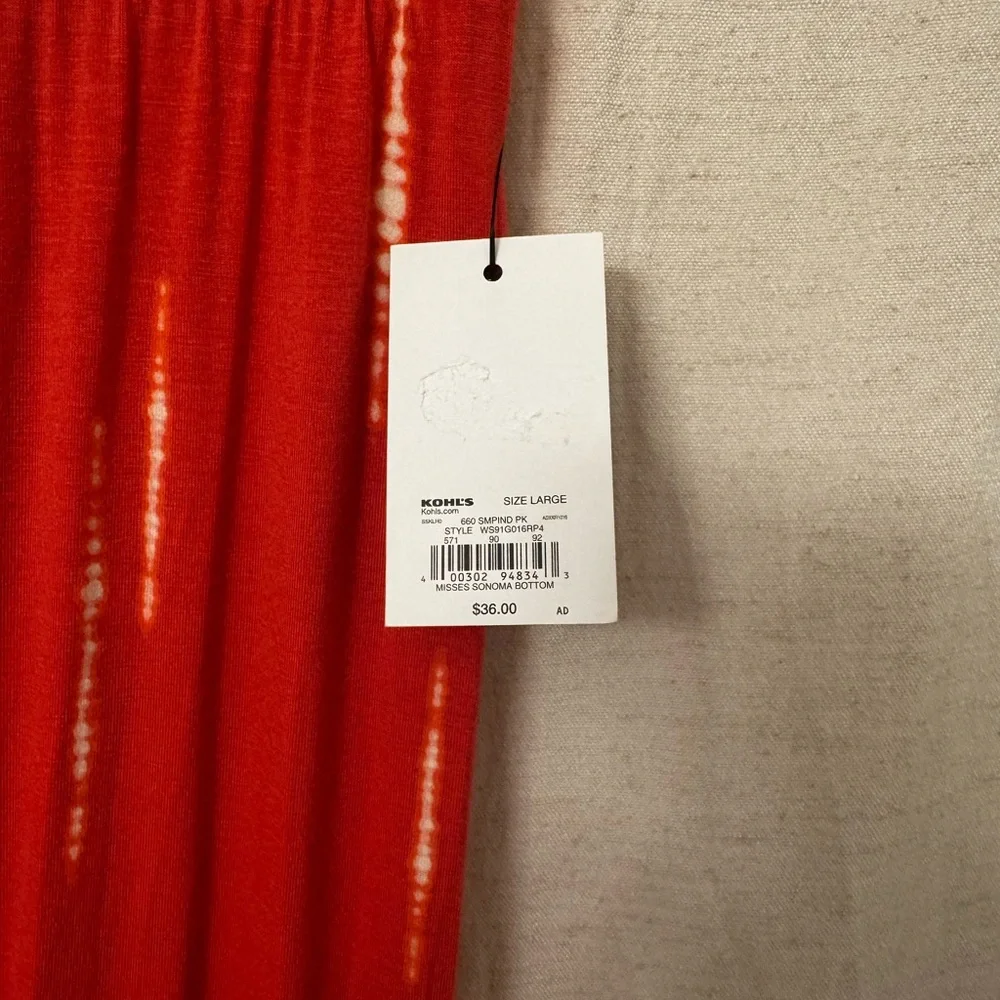 NWT Sonoma Red Tie Dye Maxi Skirt Large 40 in Length - Picture 4 of 4